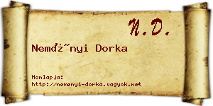 Neményi Dorka névjegykártya